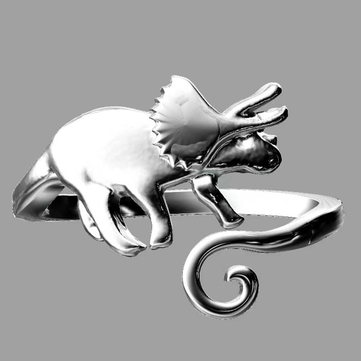 Men's Retro Trendy Sier Open Single Lucky Rings