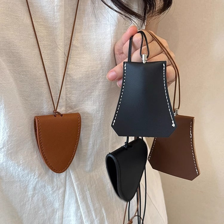 Style Long Leather Pull Key Case Necklaces