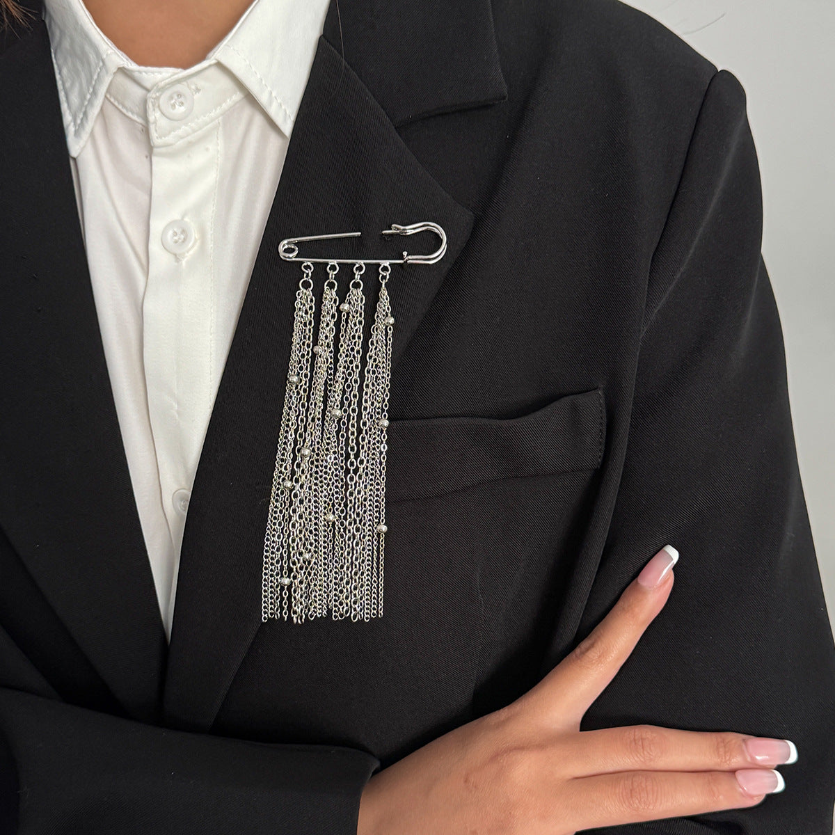 Pin Brooch Design Gravel Rivet Shortened Brooches