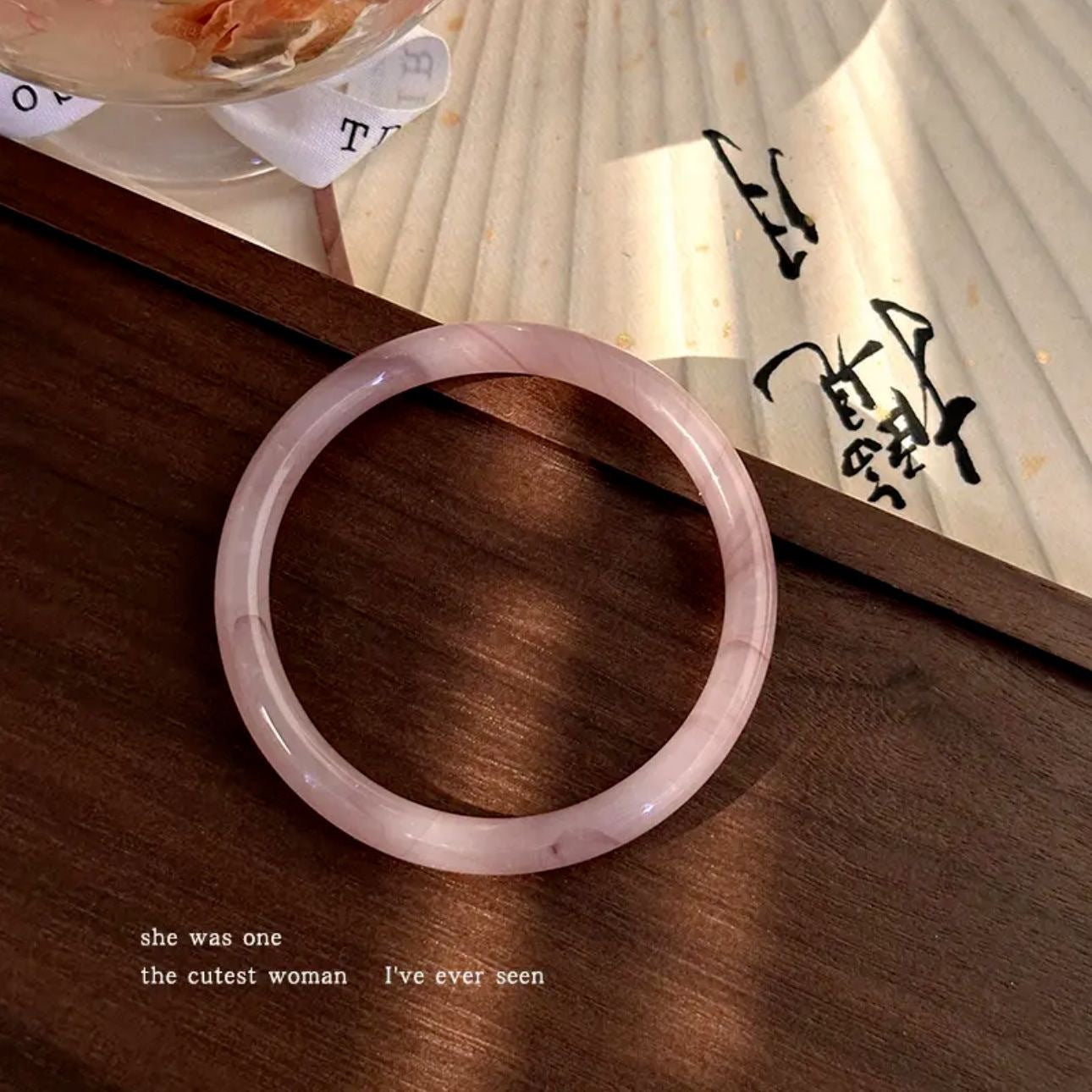 Thin Round Beauty Don't Know Spring Green Natural Bracelets