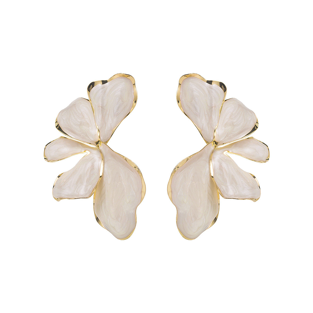 Geometric Irregular Exquisite Light Luxury Petal Flower Earrings