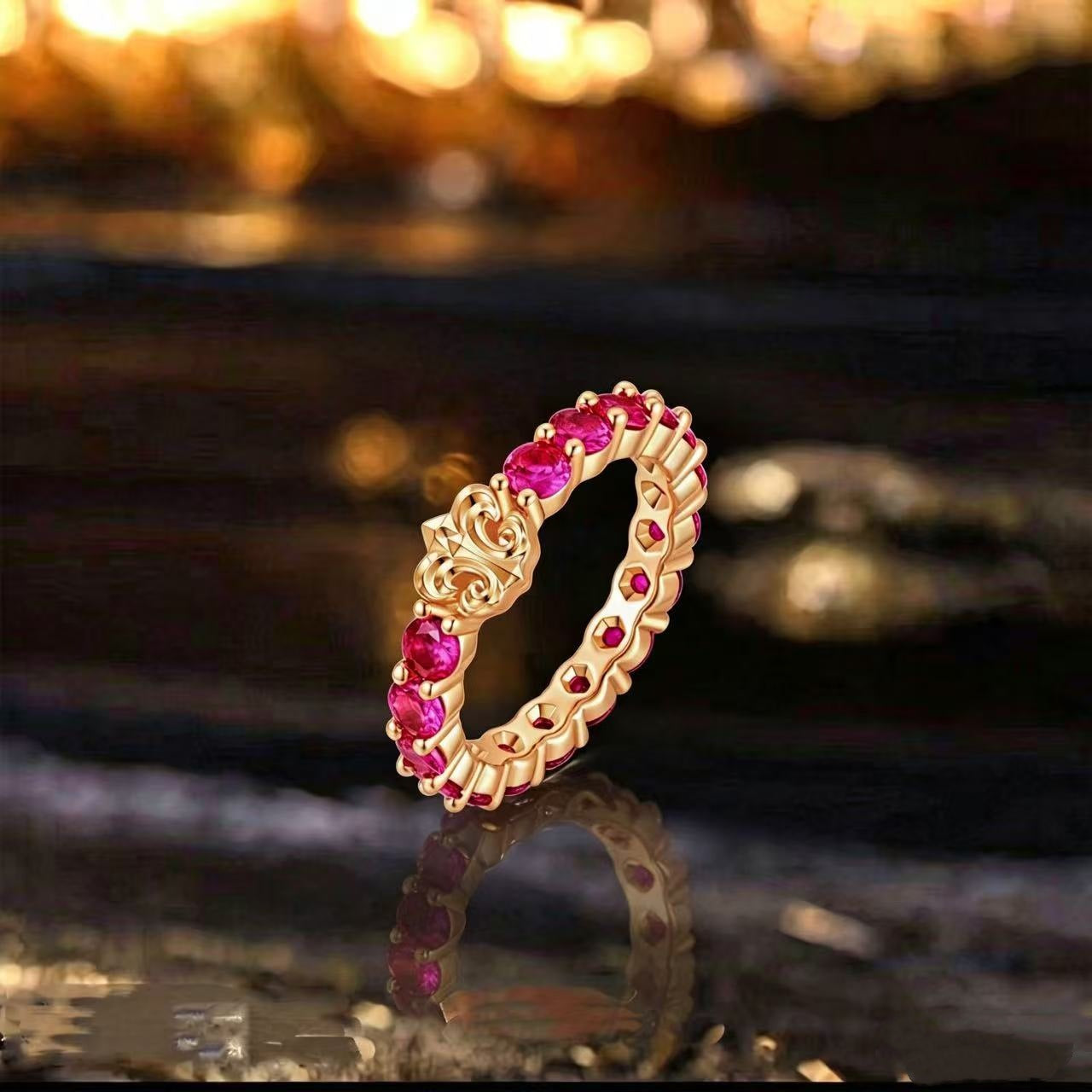 Flower-de-luce Open Temperament Entry Lux High-grade Design Rings