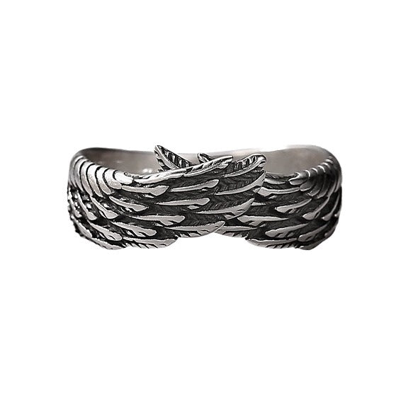 Men's Angel's Wings Fashion Retro Trend Feather Ring