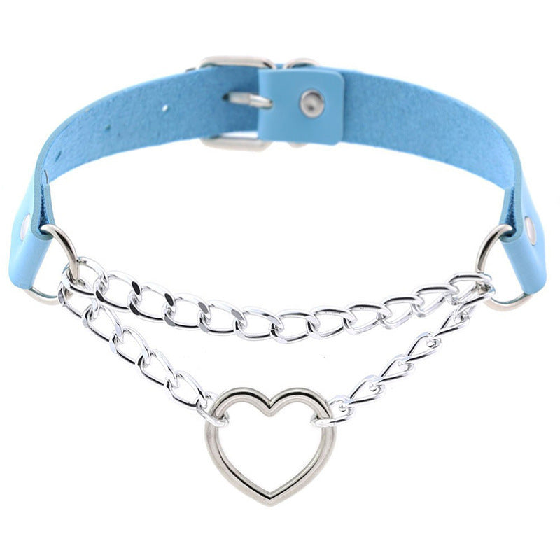 Shaped Chain Neckband Fashion Leather Love Necklaces