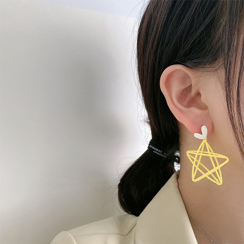 Star Ear Clip Trendy Love Heart Earrings