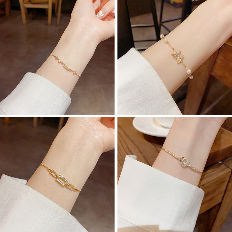 Women's Minority Fashion Unique Personality Trendy Zircon Light Bracelet