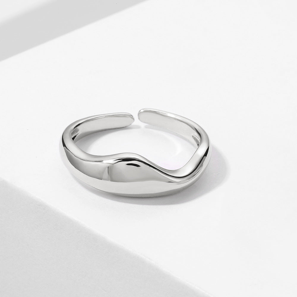 Design Simple Opening Adjustable Tide Arc Rings