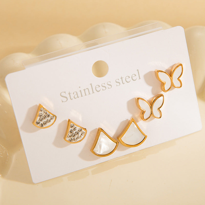 Titanium Steel Ear Exquisite Small Gold-plated Earrings