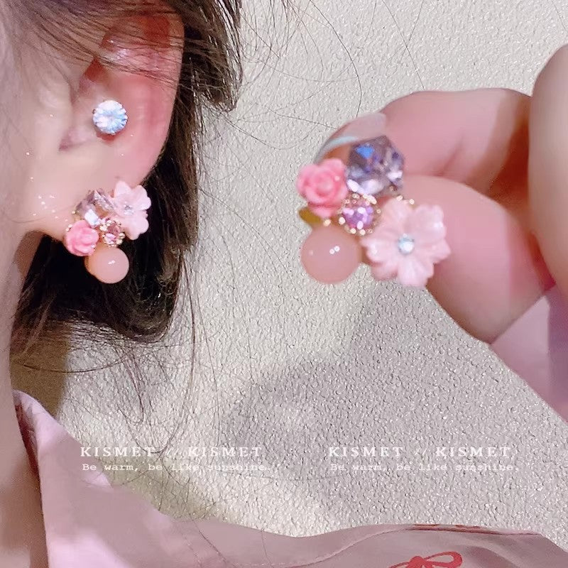 Women's Flower Bloom Unique Pink High-grade Vacation Earrings