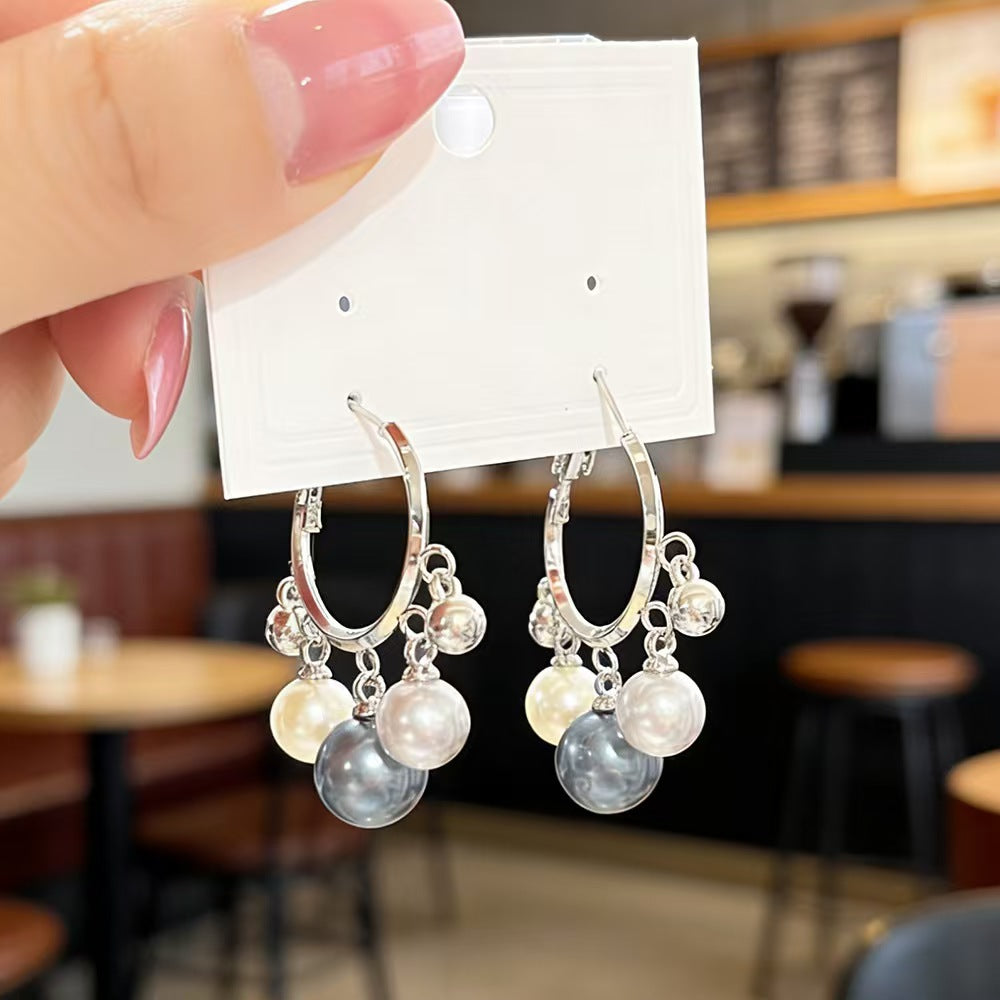 Bead Tassel Ear Clip Affordable Luxury Fashion Color Matching Design Earrings
