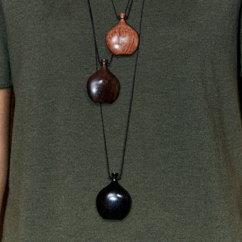 Finishing Wine Fairy Pot Sweater Chain Wooden Long Ethnic Necklace