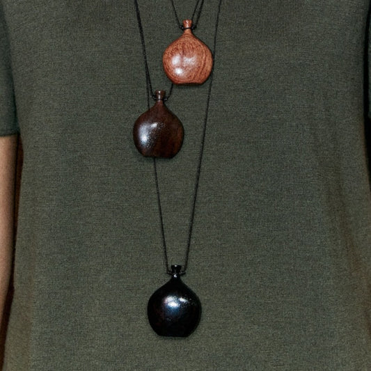 Finishing Wine Fairy Pot Sweater Chain Wooden Long Ethnic Necklace