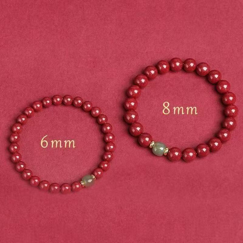 Ore Cinnabar Jade Beads High Content Bracelets