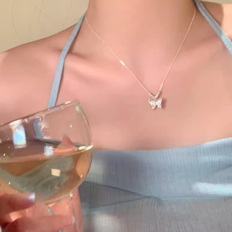 Women's High-grade Butterfly Pearl Style Niche Clavicle Chain Light Luxury Necklaces