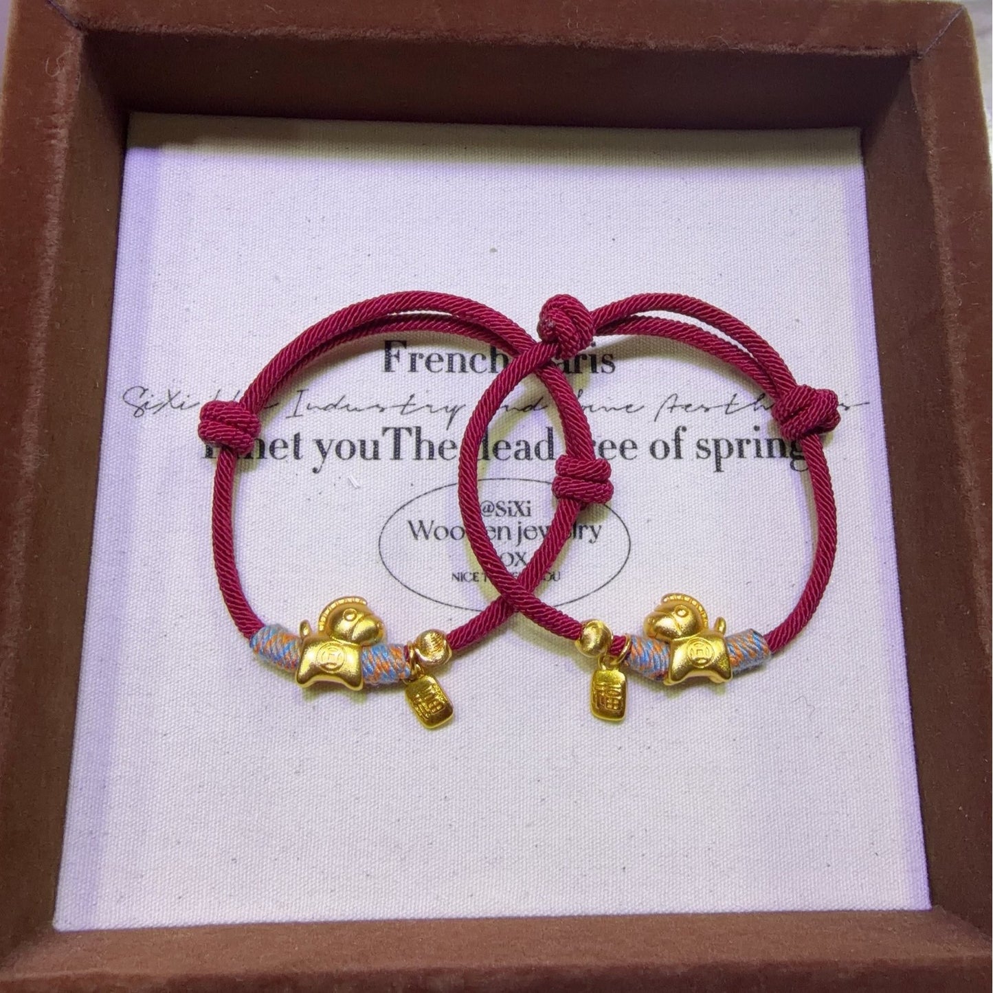 Women's Zodiac Horse Lucky String With Beads Alluvial Gold Pony Life Pendants