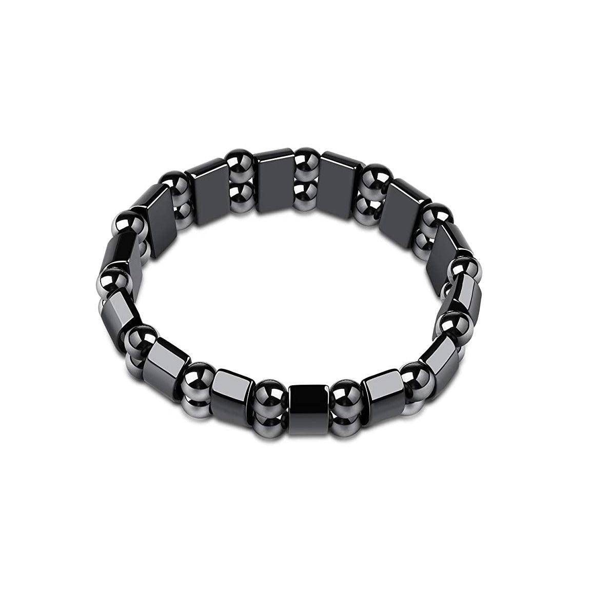 Women's & Men's Obsidian Magnet Yoga String Beads Elastic Bracelet
