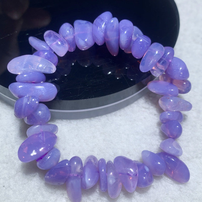 High Quality Natural Purple Jade Crystal Amethyst Sweet Potato Matching Bracelets
