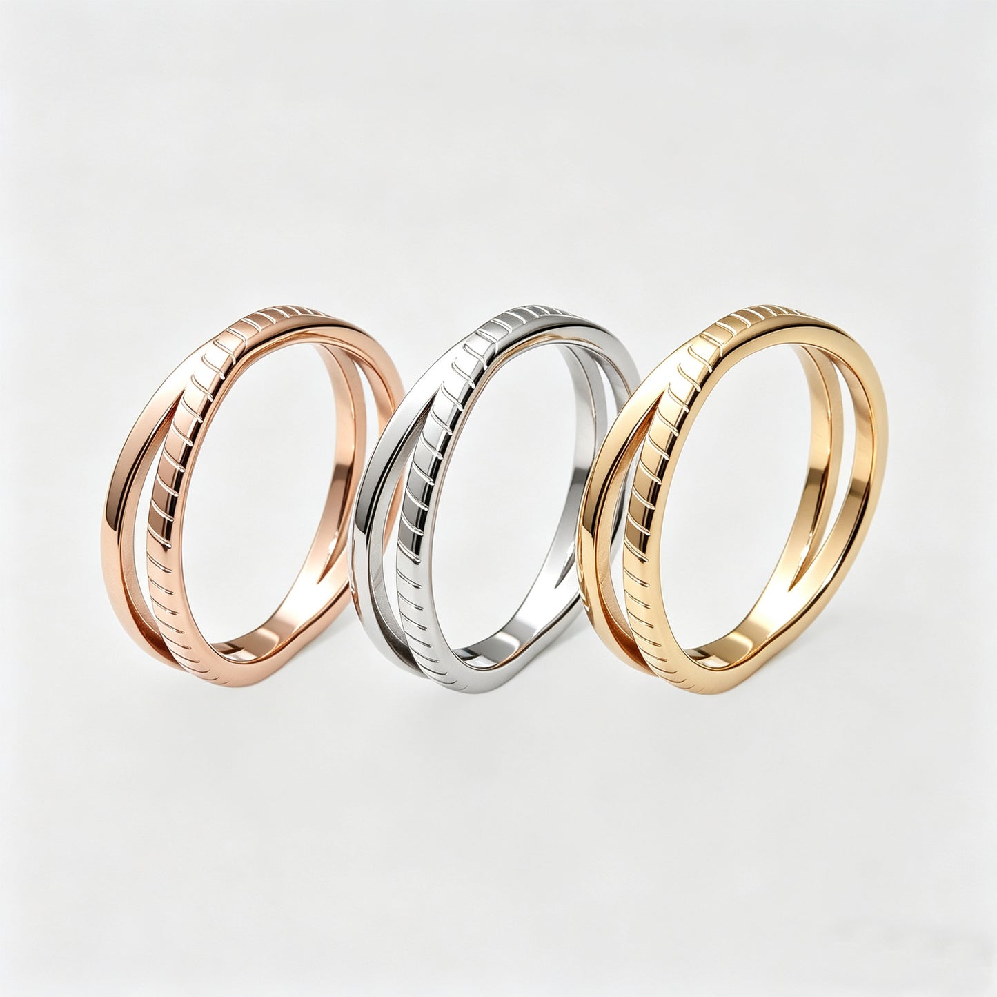 Cross Titanium Steel Texture Design Elegant High Sense Rings
