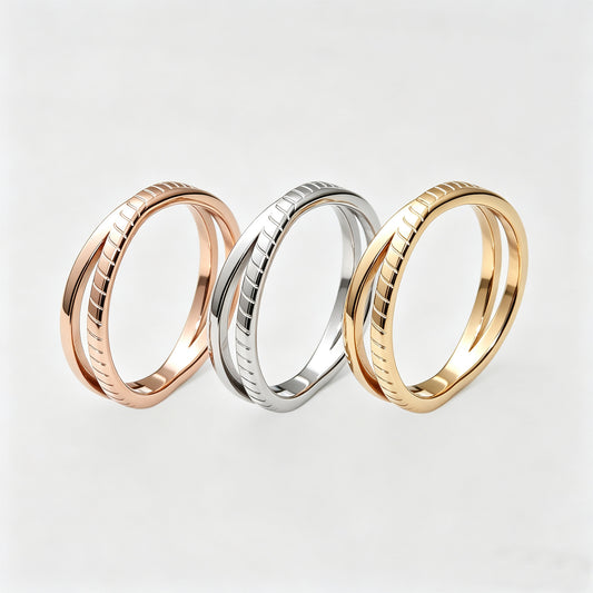Cross Titanium Steel Texture Design Elegant High Sense Rings
