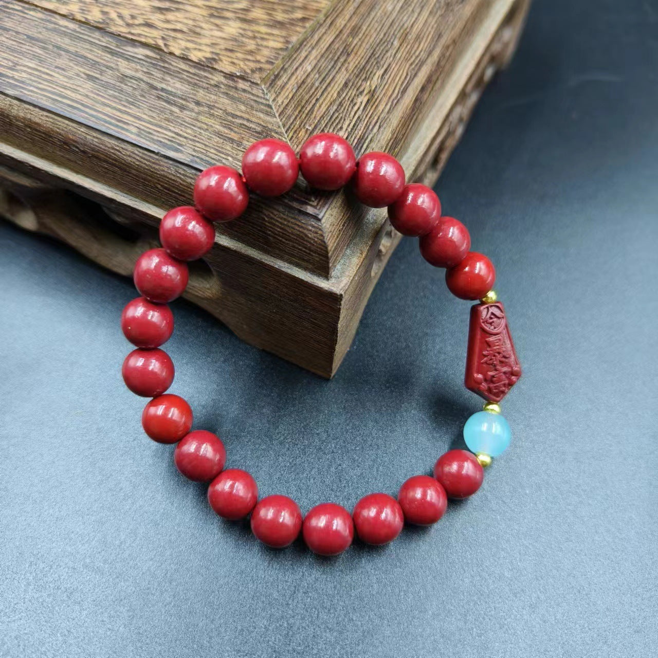 Women's & Men's Cinnabar Purple Gold Sand Single Circle Simple Buddha Beads Light Bracelet