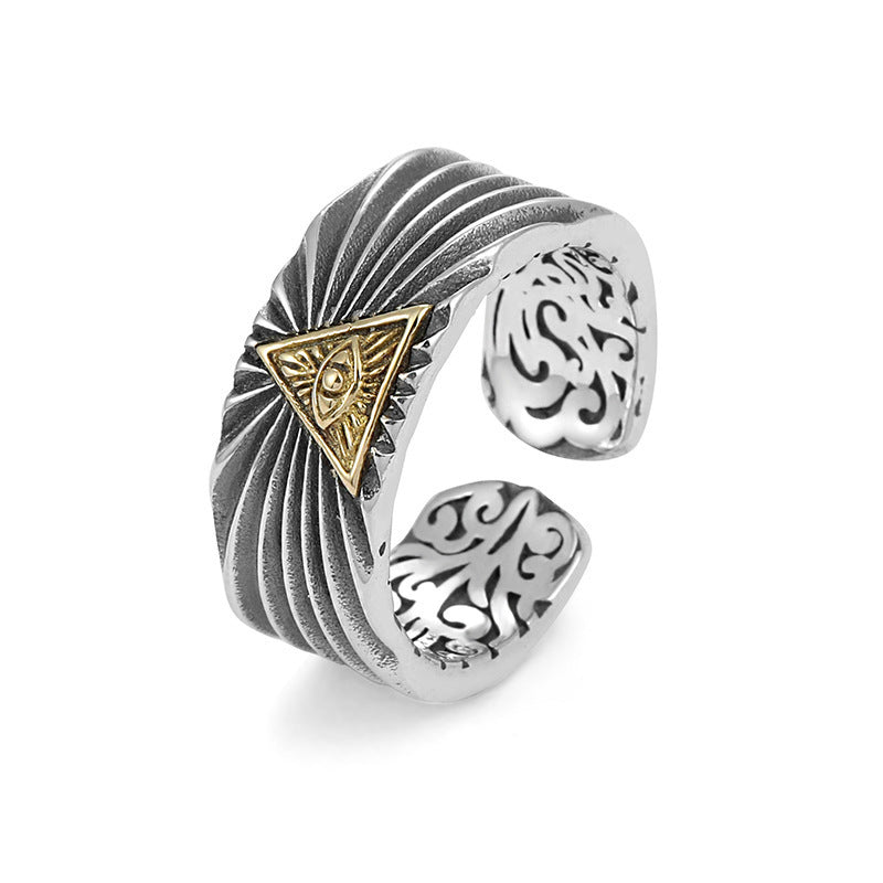 Men's Design Sense Niche Retro Personalized Index Ring