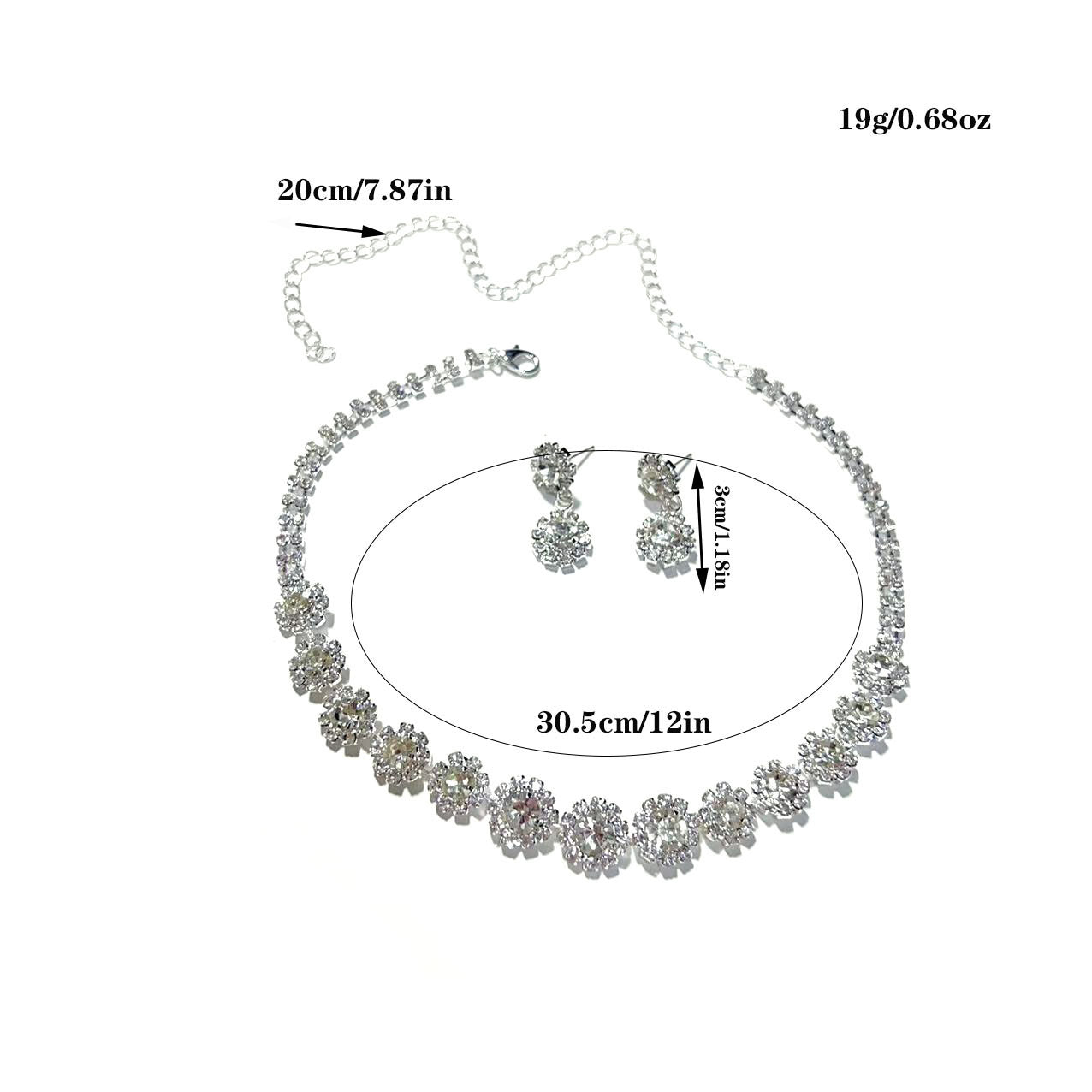 Women's Luxury Wedding Round Rhinestone Suit Jewelry Set
