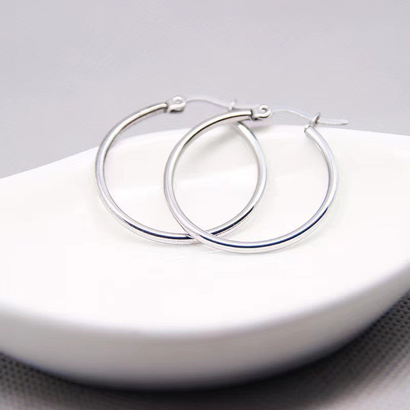 Women's & Men's Fashion Classic Stainless Steel Trendy Round Earrings