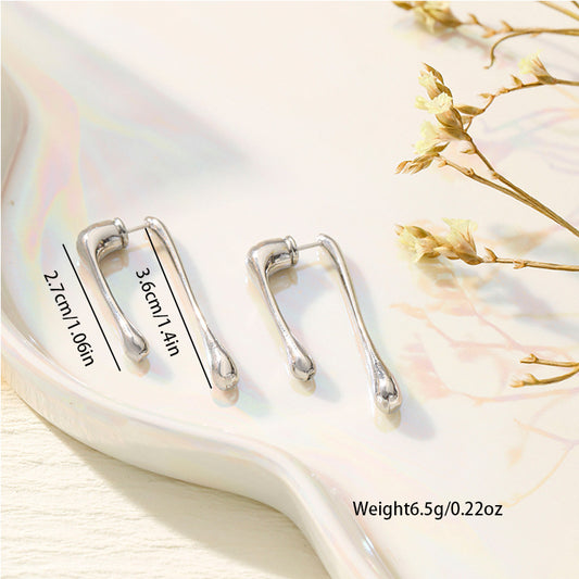 Irregular Line Water Drop Small Jewelry Earrings