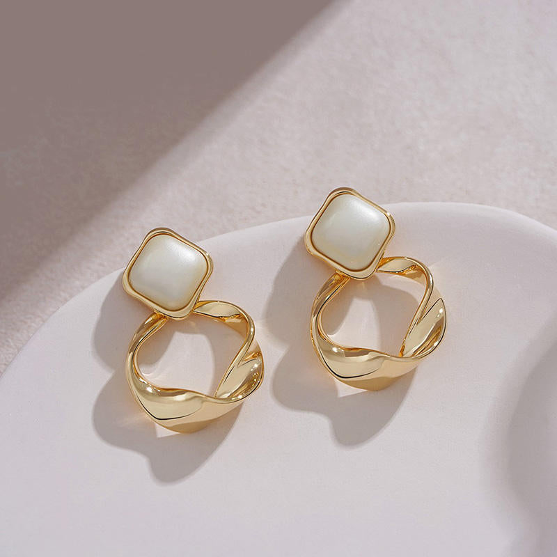 Women's French Style Matte Vintage Circle Light Rings