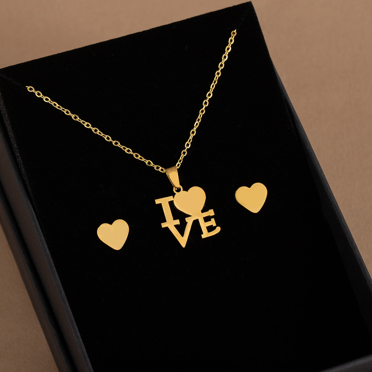 Stainless Steel Design Fashion Suit Metal Style Geometric Heart Necklaces