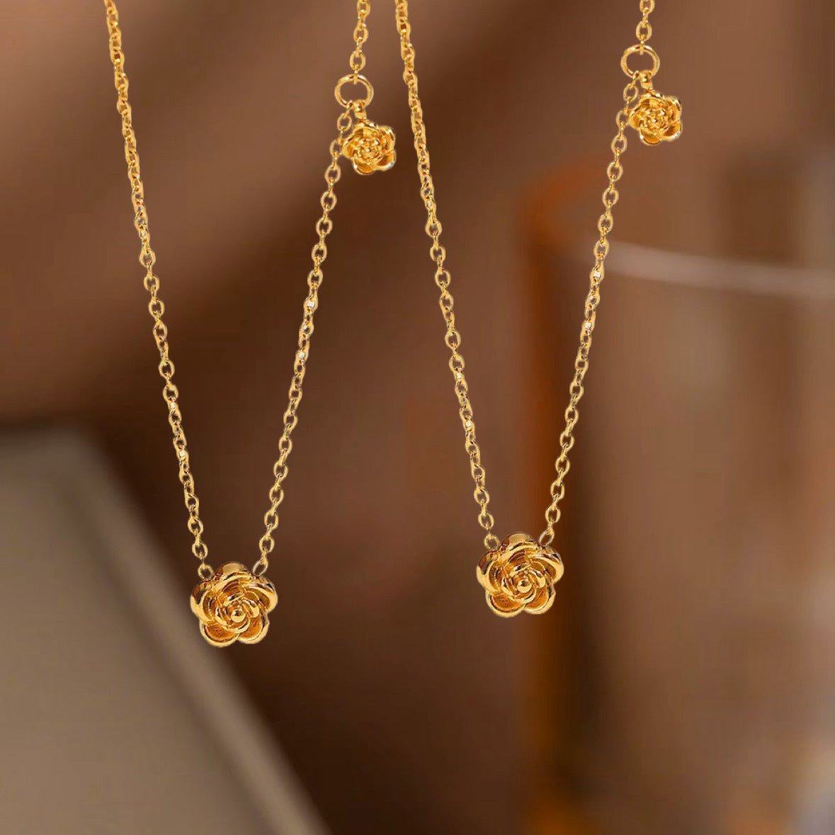 Women's Steel Rose Flower Fashion Simple High-grade Jewelry Set