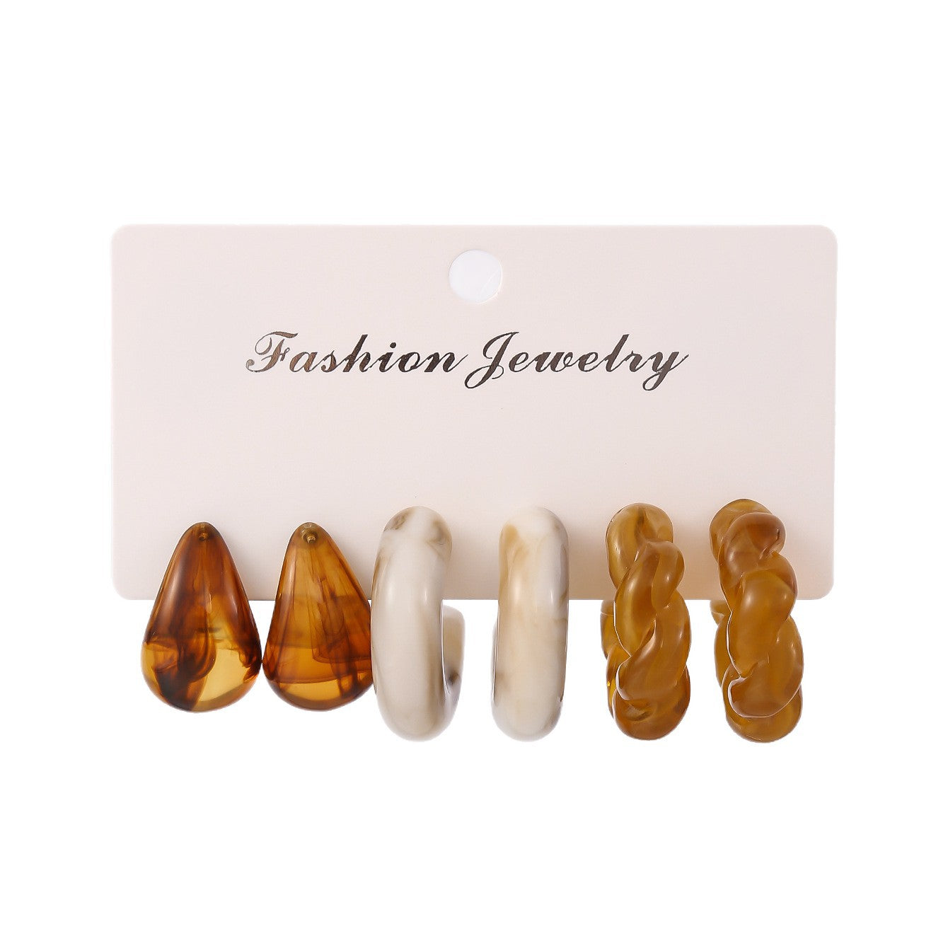 Women's Fashion Personality Wear Resin Shaped Suit Earrings