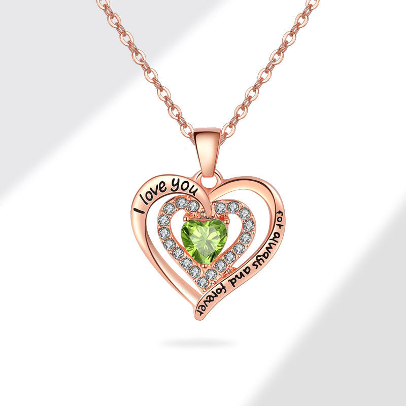 Classic Trendy Love Birthstone Birthday Gift Necklaces