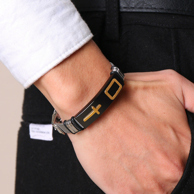 Religious Cross Adjustable Mesh Band Popular Bracelets