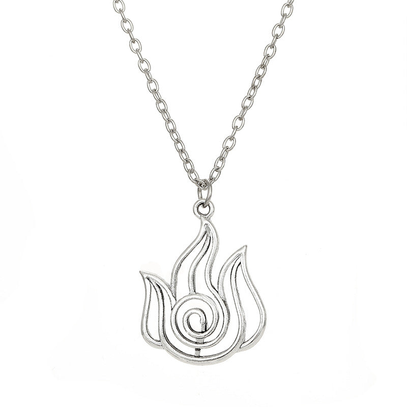 Versatile Anime Peripheral Hollow Flame Mark Necklaces