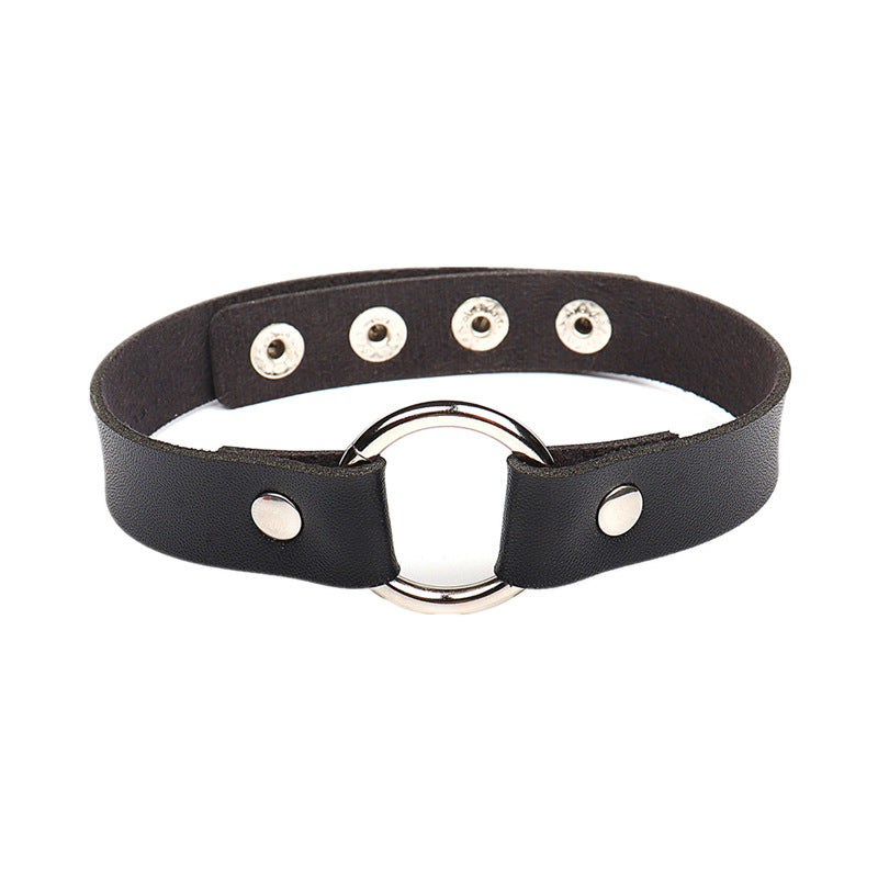 Style Trend Street Snap Punk Leather Rivet Necklaces