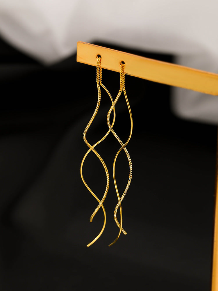 Women's Style Sier Wavy Fashionable Temperamental Face Rings