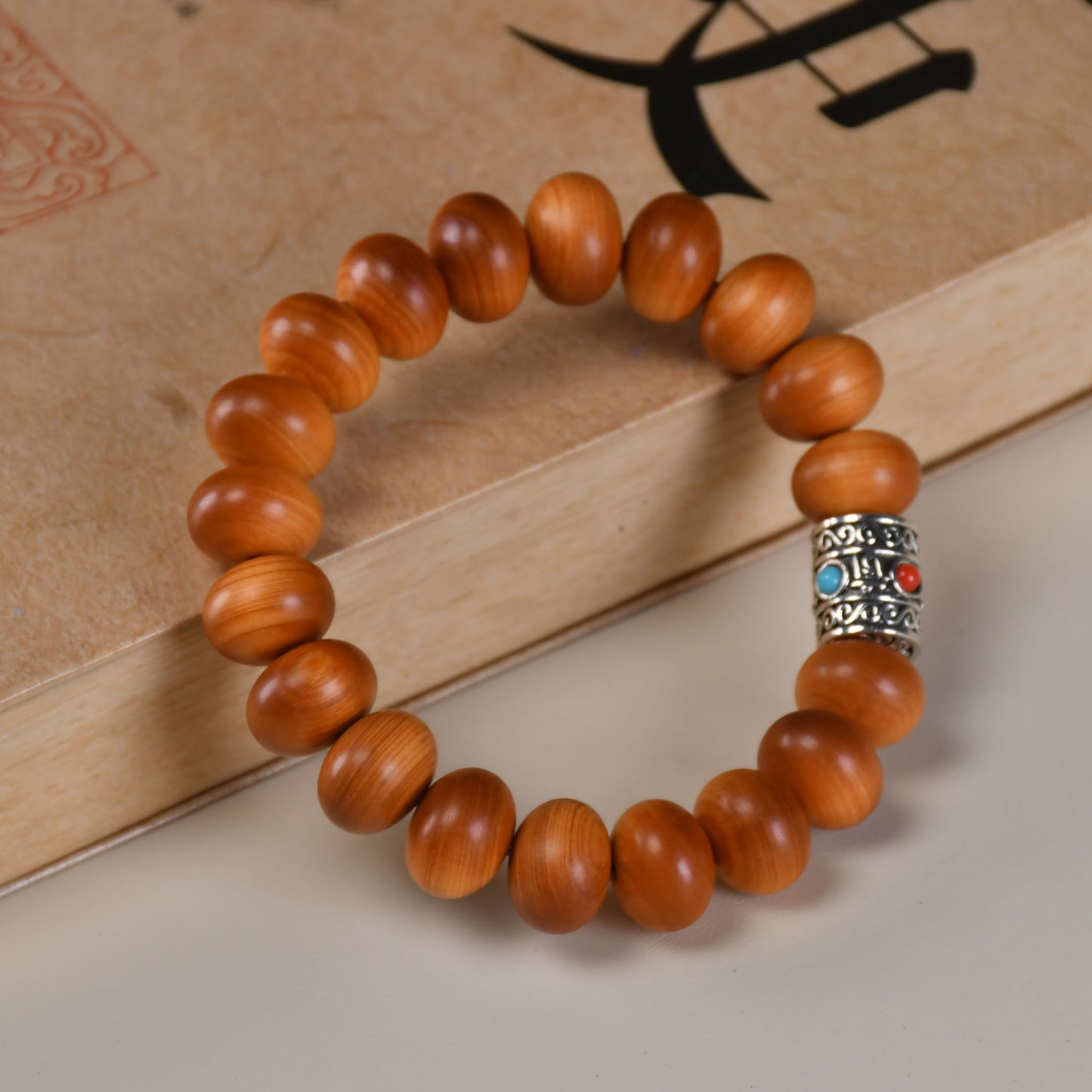 Thuja Round Beads Handmade Wooden Cultural Artifact Bracelet