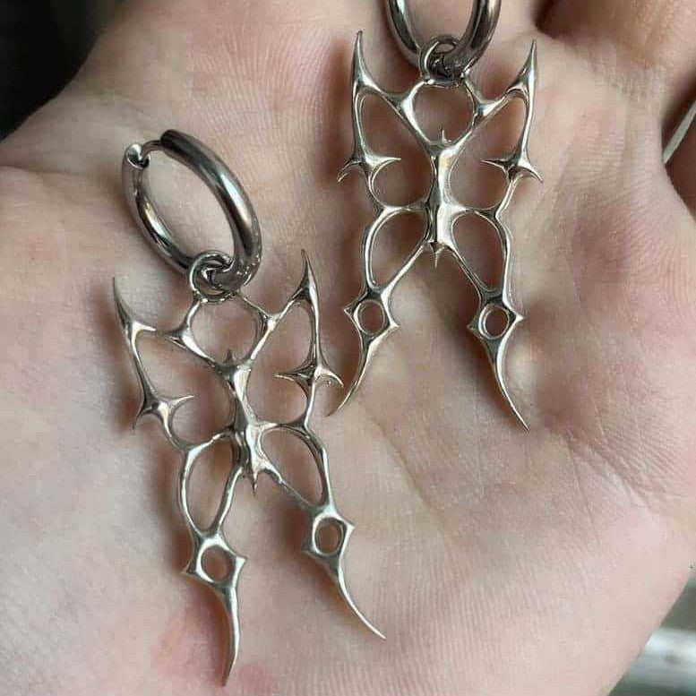 Women's & Men's Thorn Butterfly Spiked High Sense Couple Models Earrings