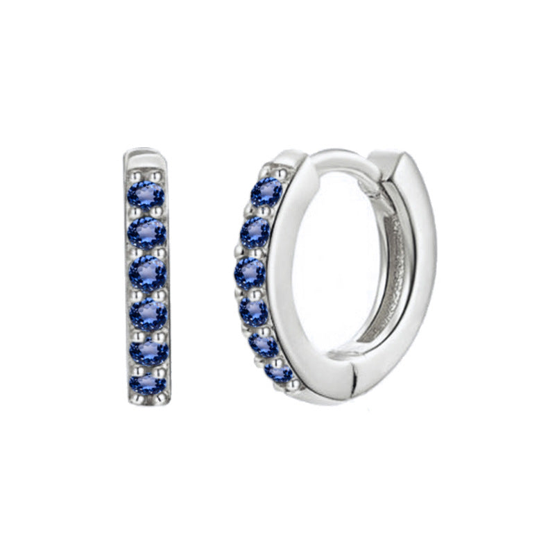 Women's Clip Simple Inlaid Zircon Personality Geometric Earrings
