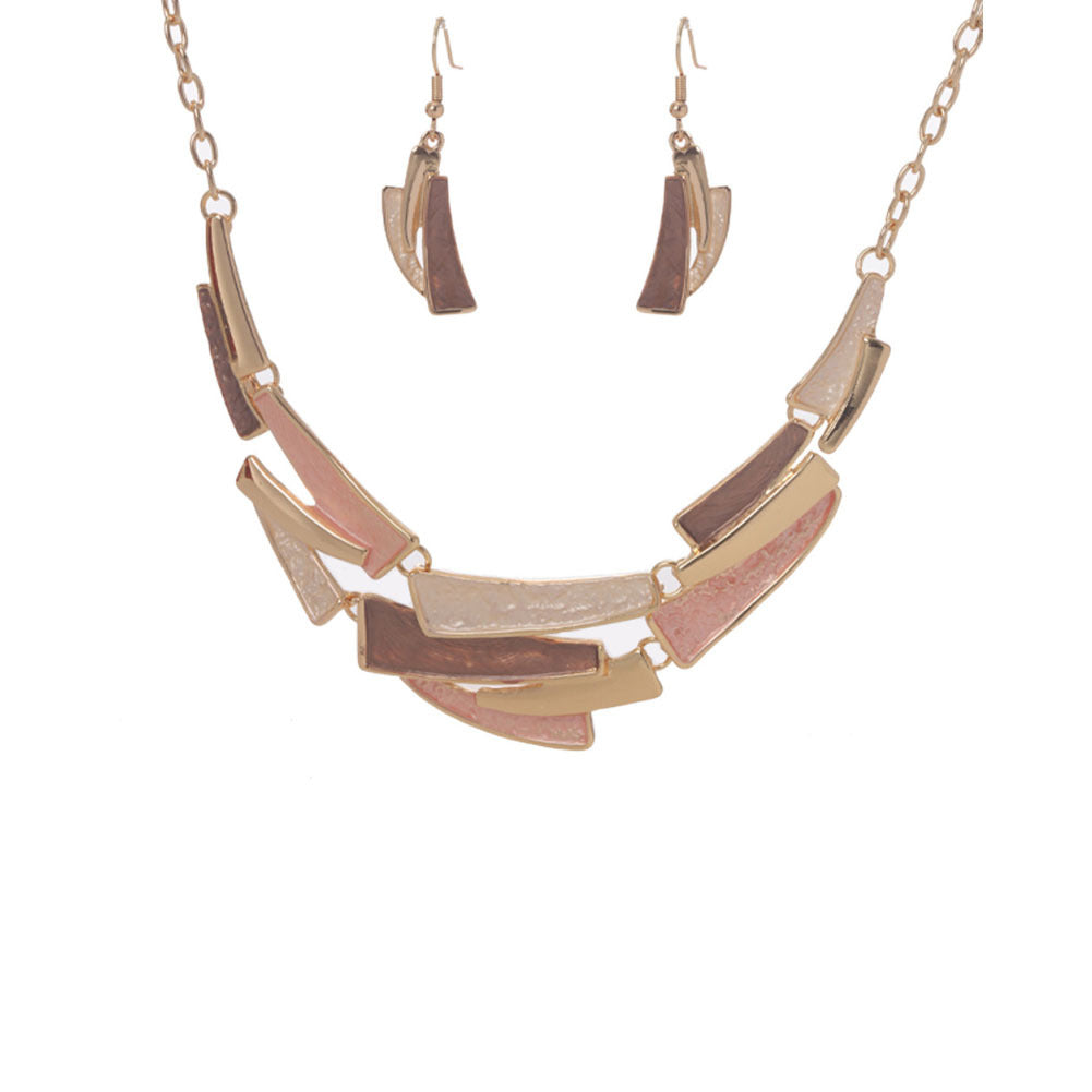 Women's Blue Enamel Geometric High-grade Elegant Trendy Jewelry Set