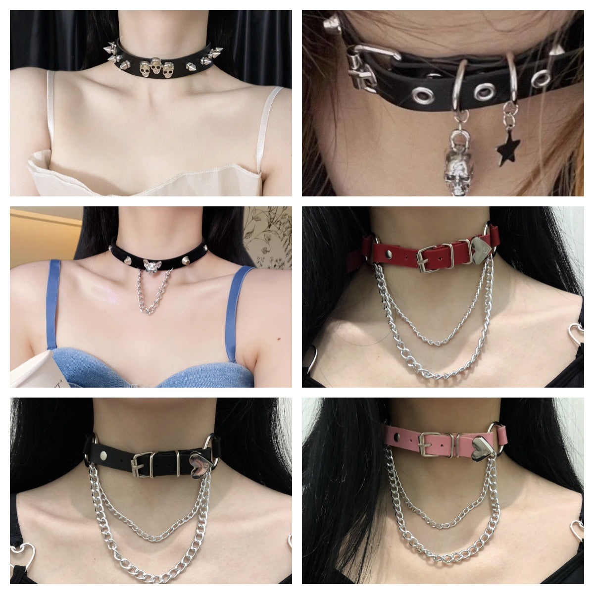 Size Leather Dark Punk Rock Niche Asian Culture Collar