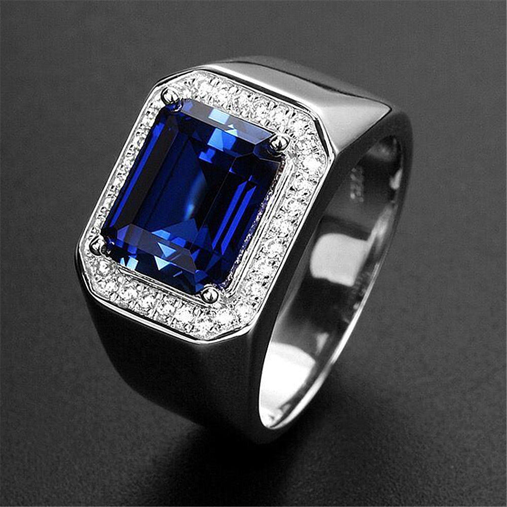 Men's Source Moissanite Open Mouth Man's Domineering Opening Adjustable Ring