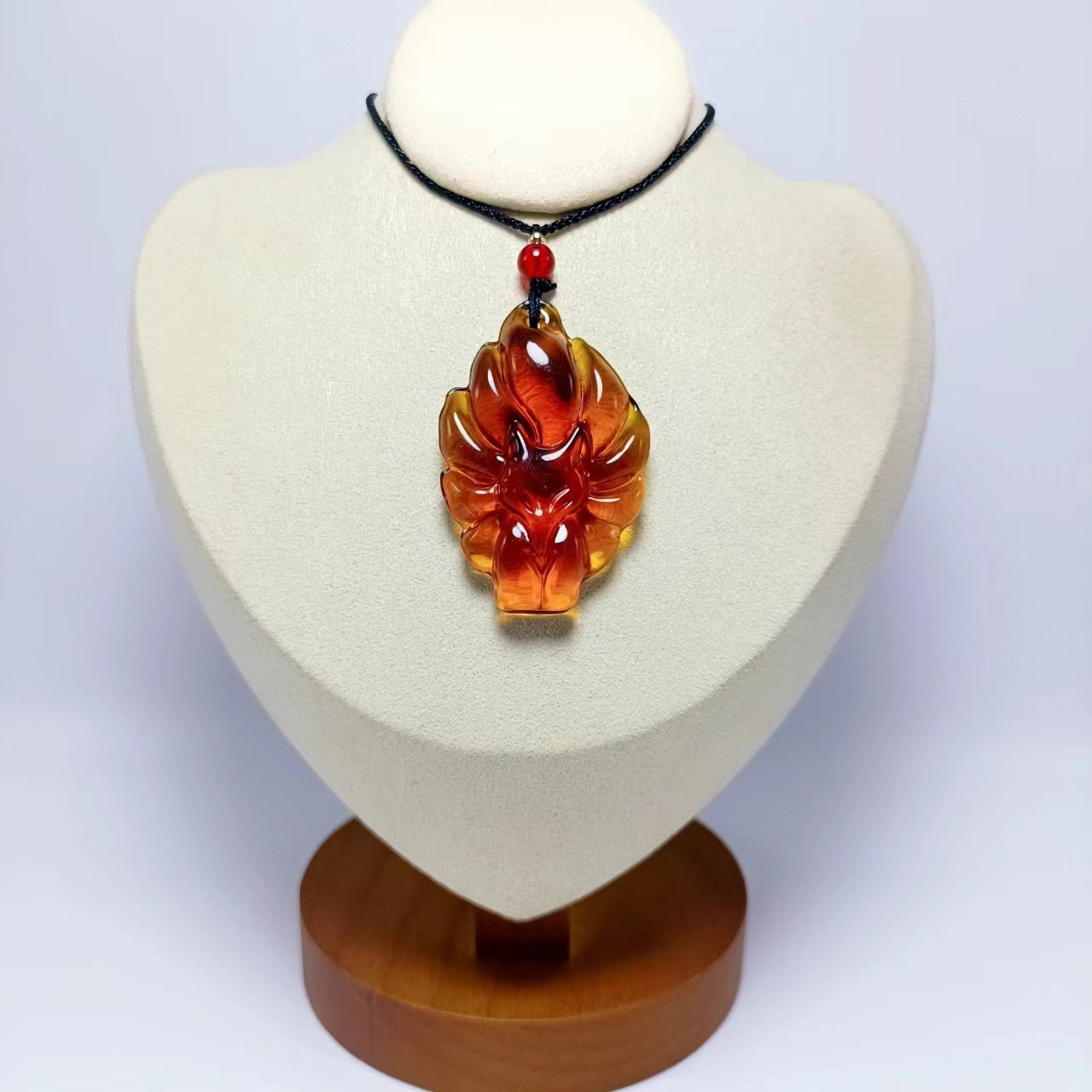 Women's & Men's Crystal Fox Obsidian Imitation Jade Long Sweater Pendants
