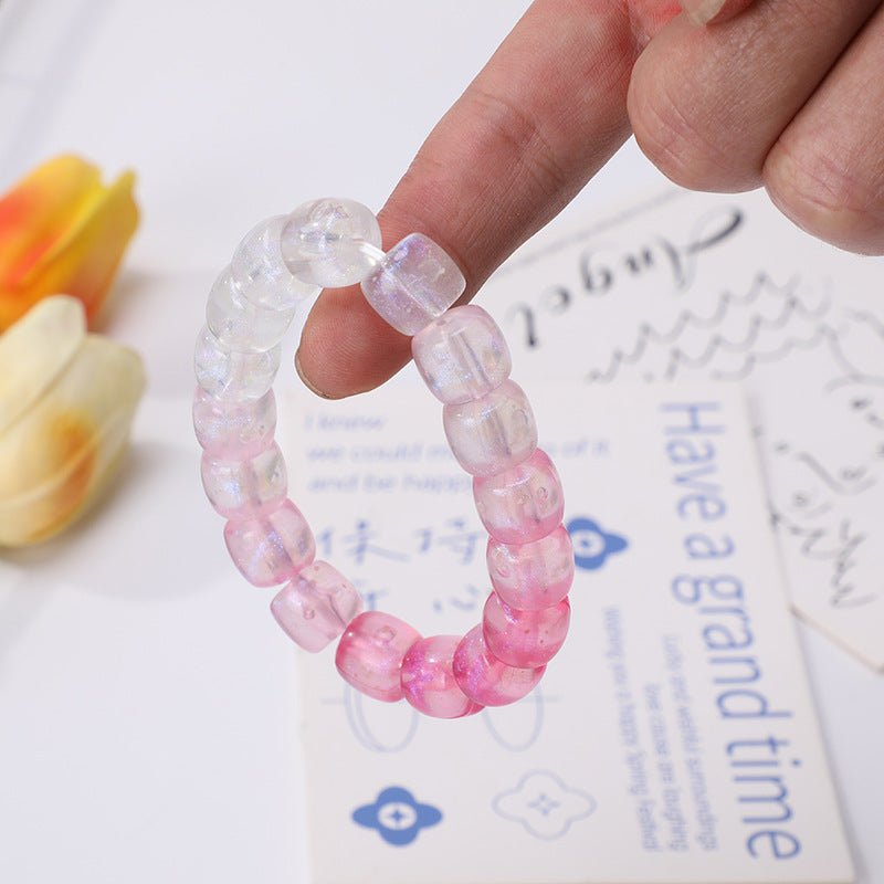 Temperament Imitation White Jade Green Bodhi Barrel Bracelet