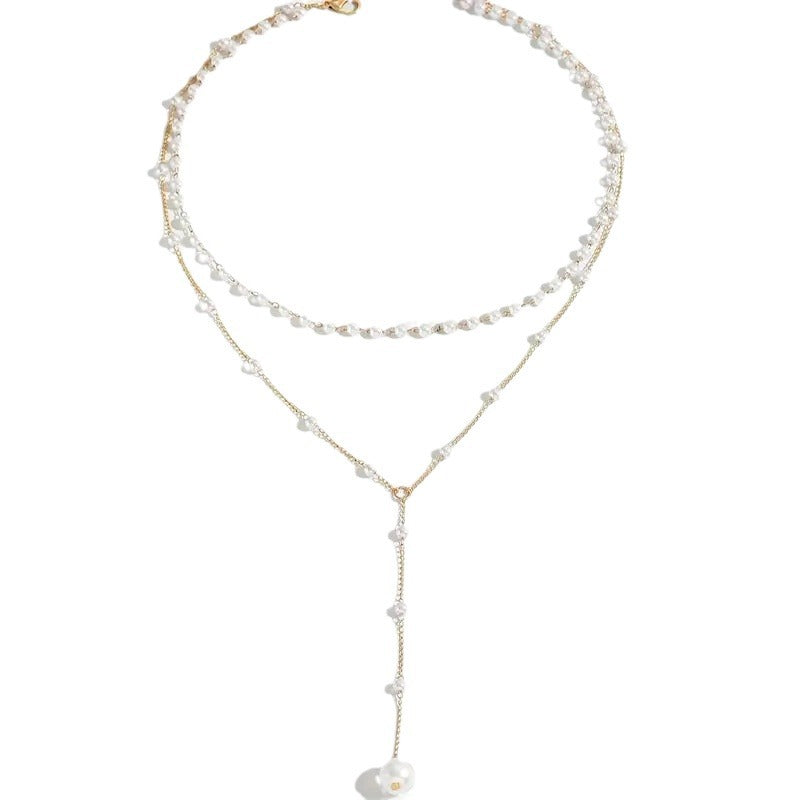 Ornament Fashion Pearl Female Personality Y-shaped Necklaces