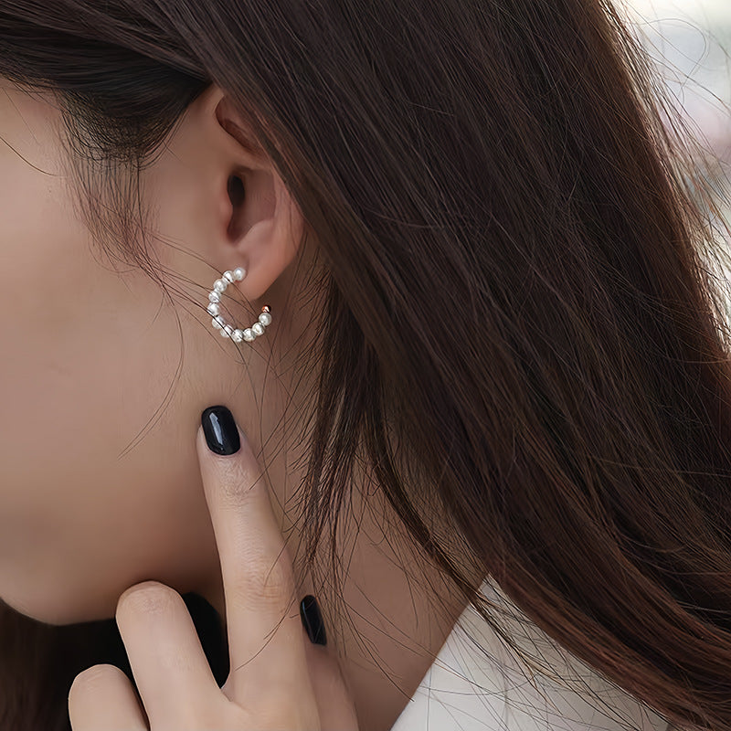 Women's Style Shaped Semicircle Pearl For Light Earrings