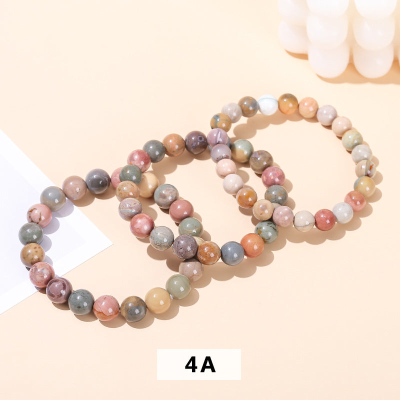Natural Milkshake Female Fashion Colorful Agate Bracelets