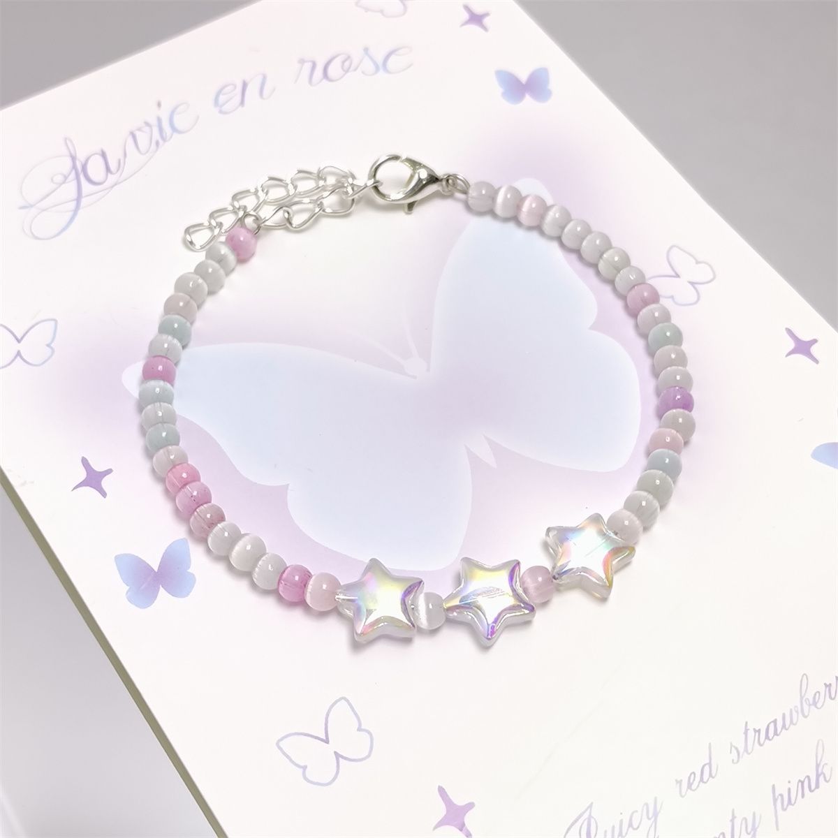 Summer Limited Dopamine Cat Eye Bead Star Female Sweet Light Bracelets