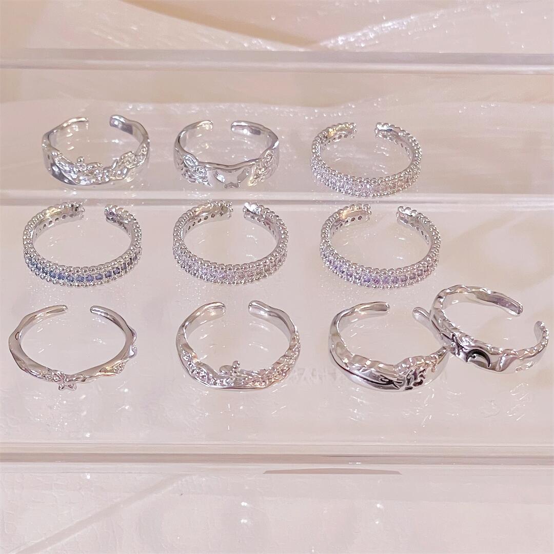 Simple Elegant Starry Bead Female Cool High Sense Ring